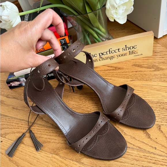 Celine Brown Leather Sandals - Size 39 made in Italy - Picture 6 of 13